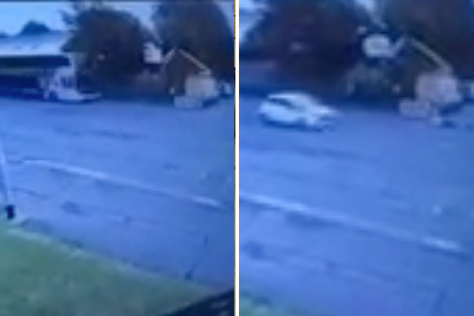 Double decker bus crashes into cherry picker on busy road as worker rushed to hospital