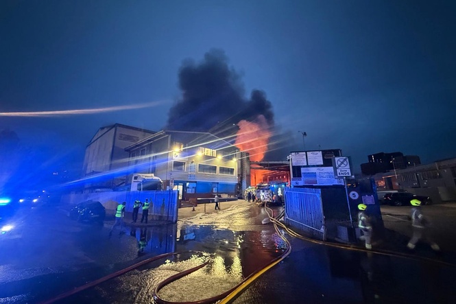 London recycling plant fire brought under control after 50 tonnes of waste blaze