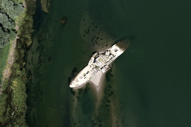 Sunken WWII tugboat emerges as extreme heat empties Europe’s rivers