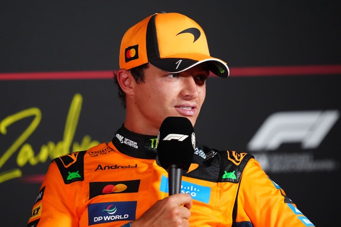 Lando Norris overcomes blustery conditions to take pole at Dutch Grand Prix