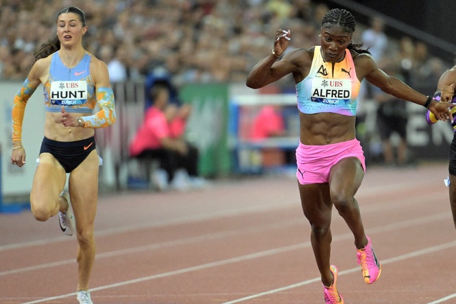 Amy Hunt beaten by Olympic champion Julien Alfred in Diamond League 100m