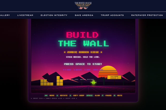 Tetris owner lashes out at Trump team over ‘Build the Wall’ arcade game on new White House site