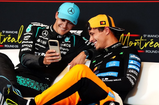 George Russell follows Lando Norris in getting Silverstone grandstand