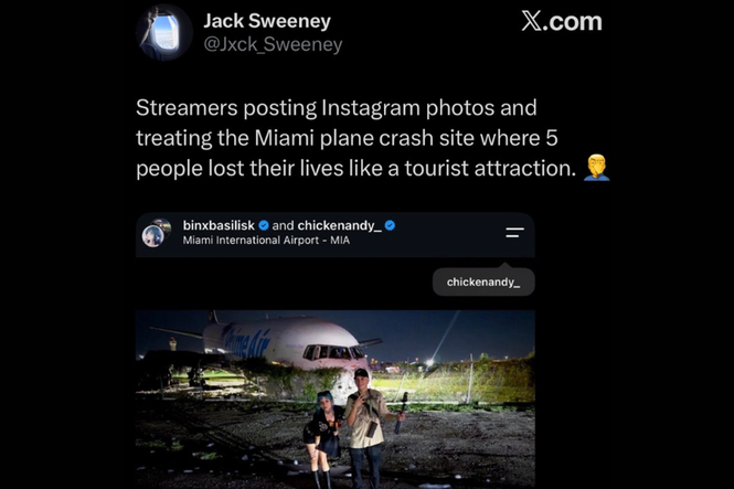 Livestreamer who filmed and took selfies at deadly Amazon plane crash site in Miami is unrepentant