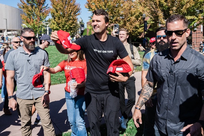 Utah Valley University remains divided a year after Charlie Kirk’s assassination. His picture still haunts the campus