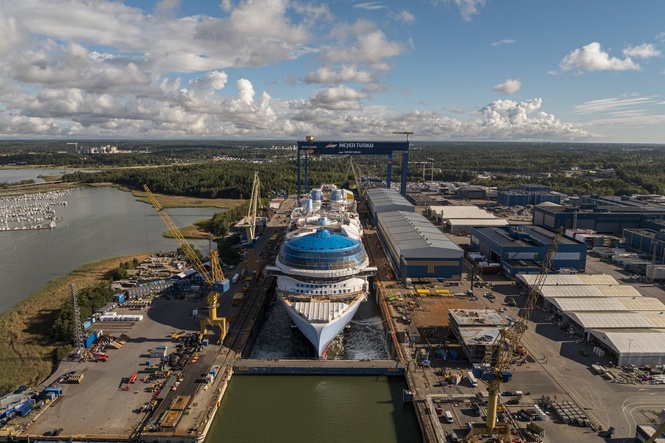 Royal Caribbean floats out new Hero of the Seas cruise ship