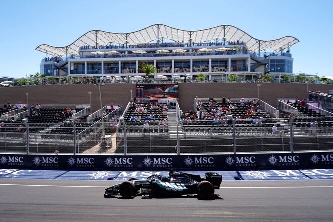 George Russell beats Kimi Antonelli in first practice as F1 returns to Madrid