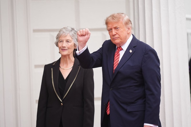 Donald Trump meets Irish president Catherine Connolly at start of two-day visit