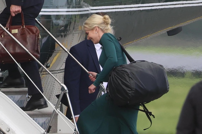 Trump team rants at reporter for pointing out Natalie Harp with president on Ireland visit