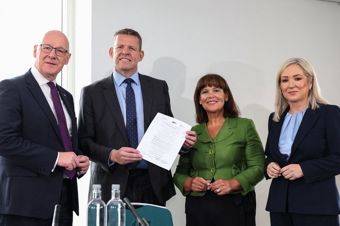 ‘Burnham will be the last PM of the UK’: Scotland, Wales and Northern Ireland’s leaders sign independence pact