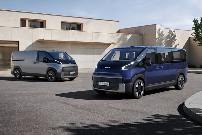 New Kia PV7 revealed: 286-mile electric van can carry nine people or three pallets