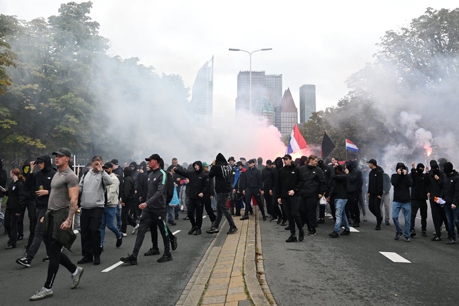 Dutch riot police break up far-right protest in The Hague after violence erupts