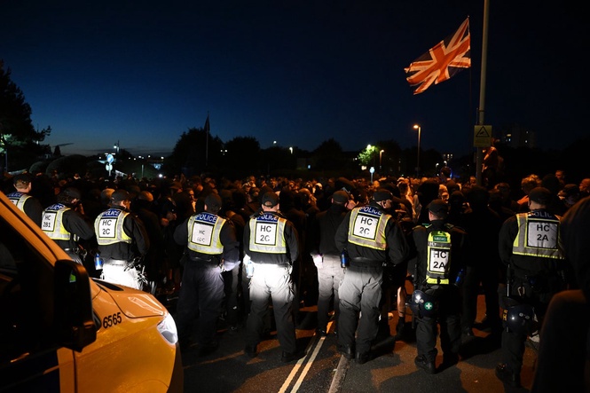 Three people charged with assault after anti-migrant protest in Gosport