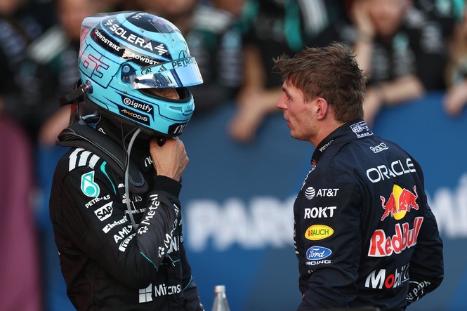 George Russell holds off Max Verstappen in dramatic Azerbaijan GP finale