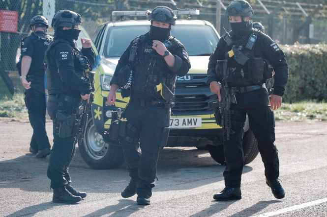 Police cordon remains in place around three vehicles at RAF Fairford