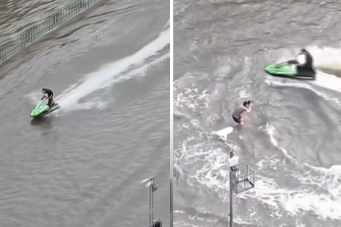 Jet skier arrested after attempt to ‘cheer up’ locals by riding through flooded Bangkok streets