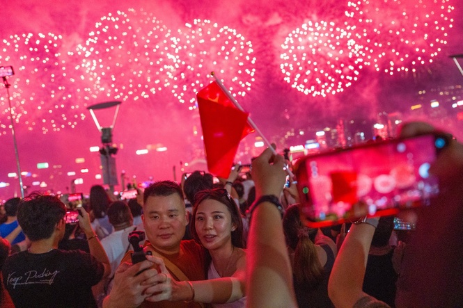 Photos show celebrations and protests marking China's National Day