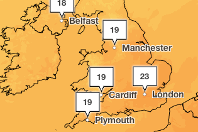 Where temperatures could hit 23C this weekend before cold chill