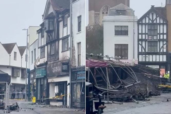 People evacuated as fire sweeps through historic London market place