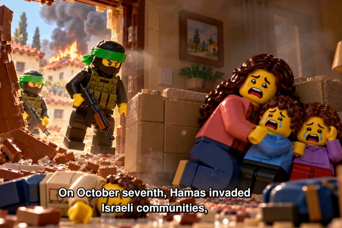 Netanyahu posts bizarre October 7 anniversary AI Lego video denying Israel is carrying out genocide in Gaza