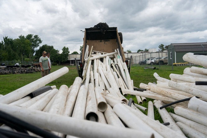 PVC pipes swept away by Hurricane Helene flooding still dominate cleanup of North Carolina river