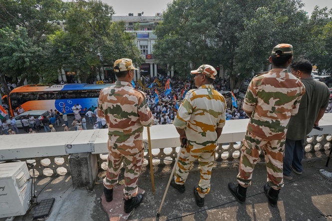 India steps up security ahead of a major protest in New Delhi over voter lists