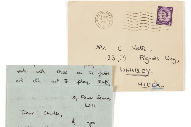 Brian Jones’s letter asking Charlie Watts to join Rolling Stones to be auctioned