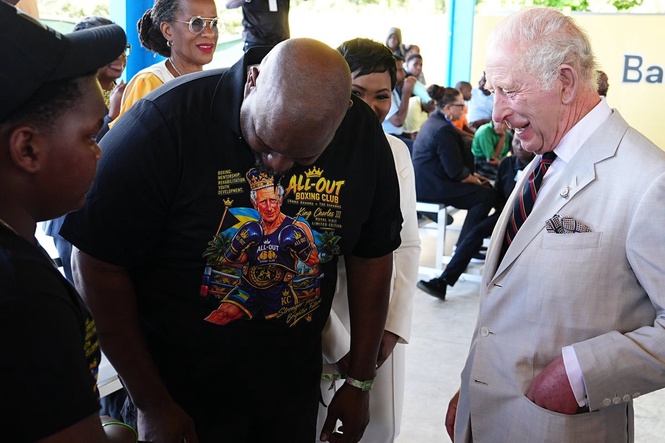 Charles left in stitches as he receives unlikely gift during Bahamas visit