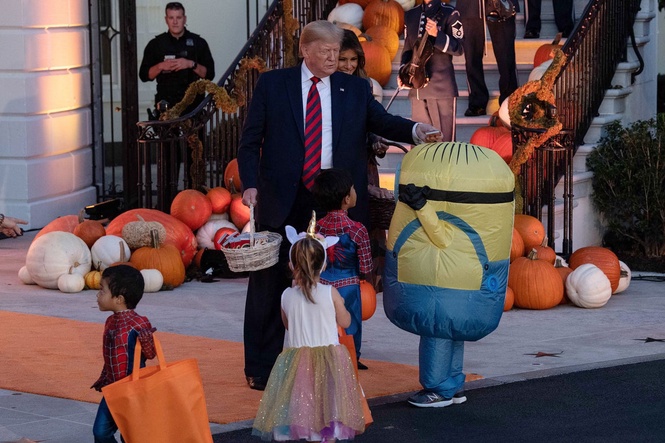 Trump steers clear of another Halloween embarrassment after infamous Minions moment