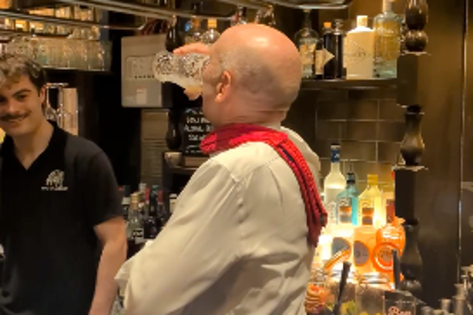 Chancellor spotted at pub after 'a long day at the office'