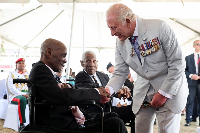 Charles hears tale of prejudice from Guyanese veteran who fought for Britain
