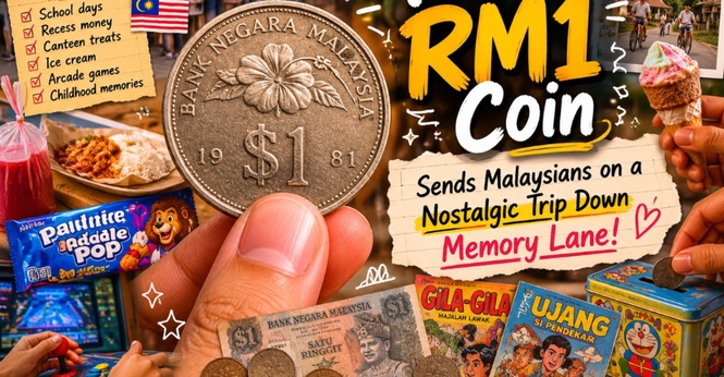 Image from: Viral Photo Of M’sia’s Old Gold RM1 Coin Triggers Core Memories Of 50-Sen Canteen Meals & ‘Tikam’