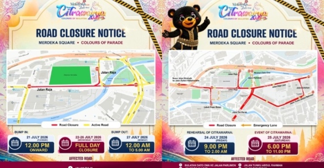 Image from: Jalan Raja To Be Fully Closed From 21 TO 27 July Ahead Of Citrawarna 2026