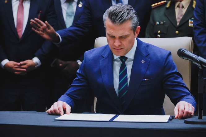 Image from: Hegseth urges Europe to act on migration at D-Day event