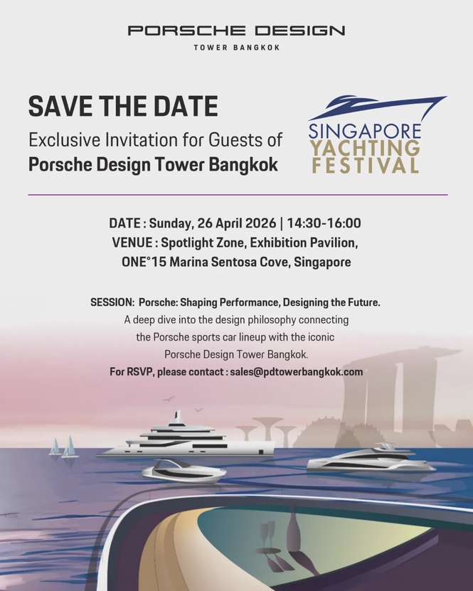 Image from: Porsche Design Tower Bangkok takes centre stage at Singapore Yachting Festival 2026