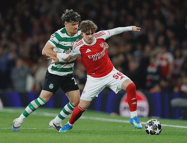 Image from: Arsenal edge past Sporting to reach Champions League semi-finals