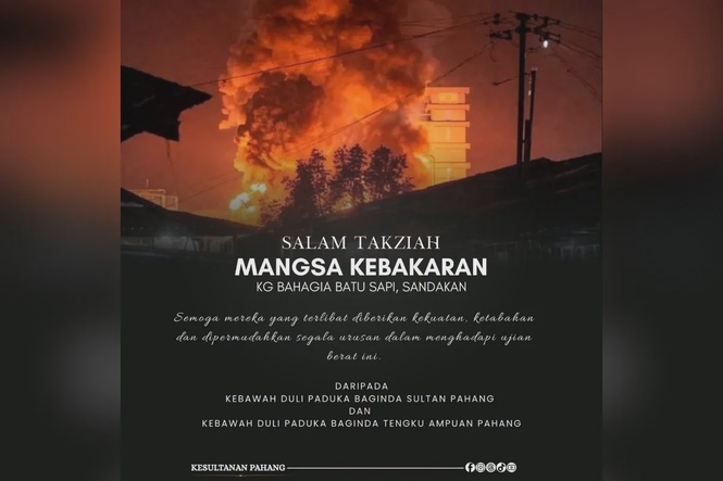 Image from: Pahang Sultan expresses sympathy for Sandakan fire victims