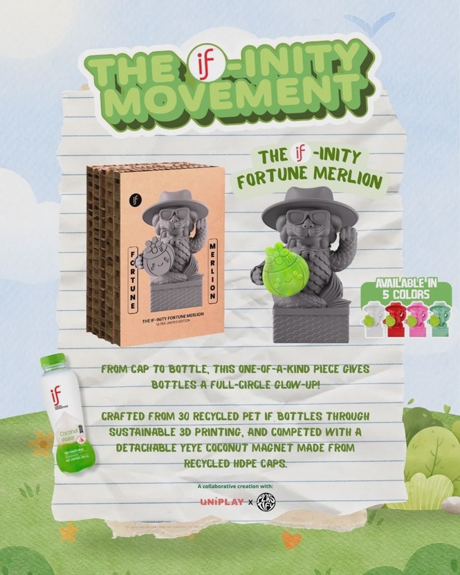 Image from: IF coconut brings Singaporeans together to co-create 40 ultra-limited Merlion collectibles from 1,200 plastic bottles