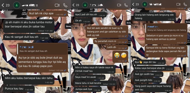 Image from: Online outcry as Threads user shares struggle with ex-partner’s threats