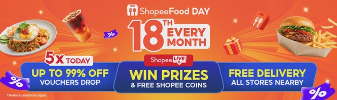 Image from: ShopeeFood Day Returns on 18 April with Up to 99% Off, Free Delivery and Exclusive Prizes