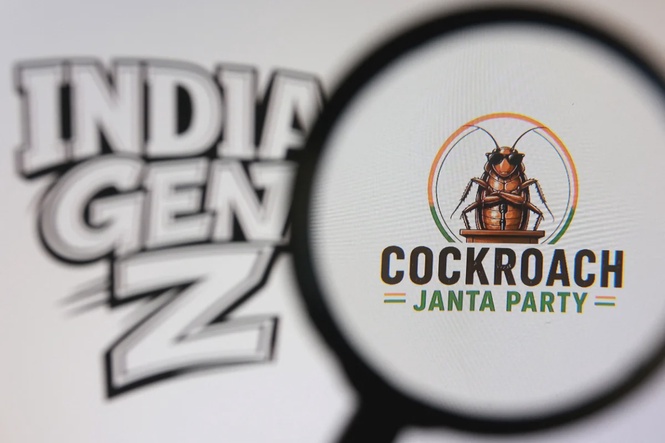 Image from: Cockroach party taps into India Gen Z anger online