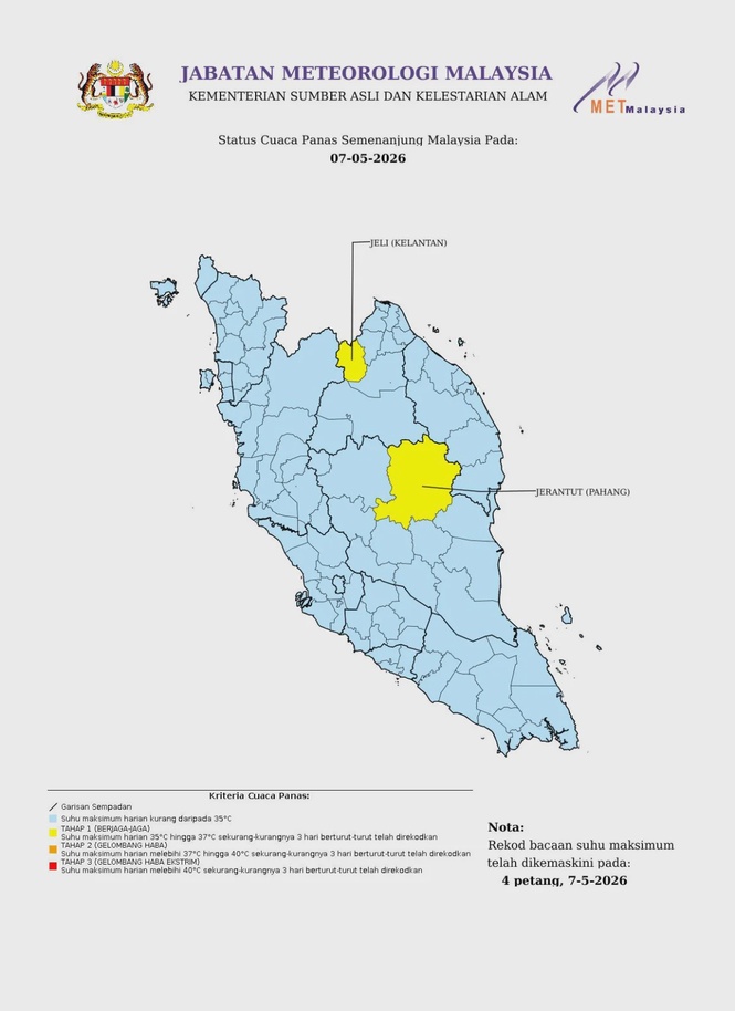 Image from: MetMalaysia issues hot weather alert for three states