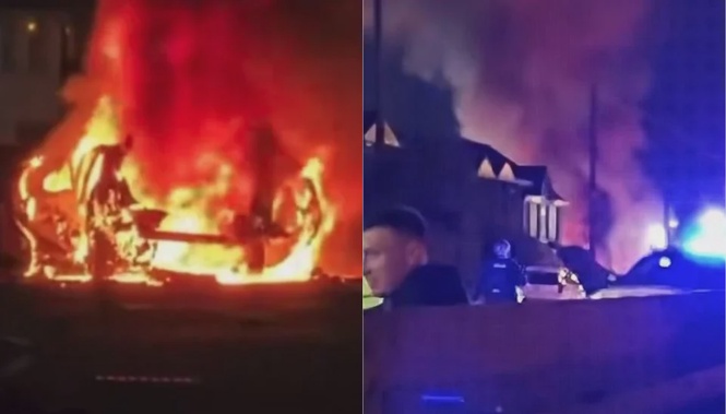 Image from: Man charged with attempted murder over N. Ireland car bomb attack