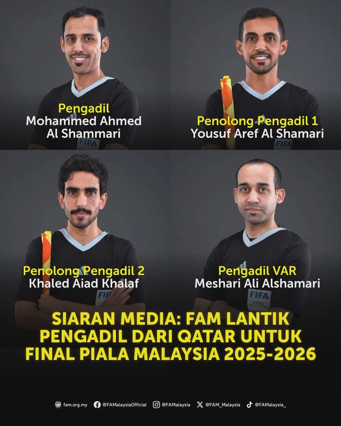 Image from: Qatar referees to officiate Malaysia Cup final