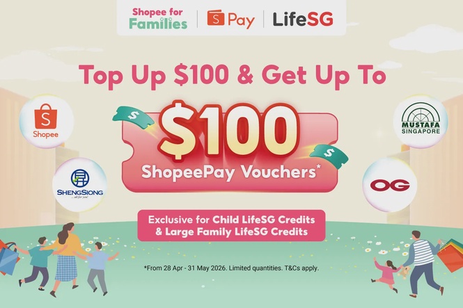 Image from: Shopee sees families stretch LifeSG credits further through planned spending and ShopeePay top-ups
