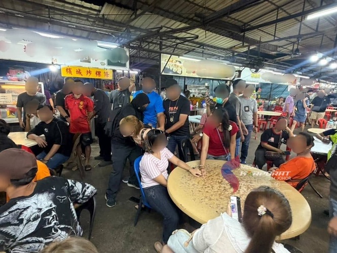 Image from: 72 foreign workers detained in Johor food court operation