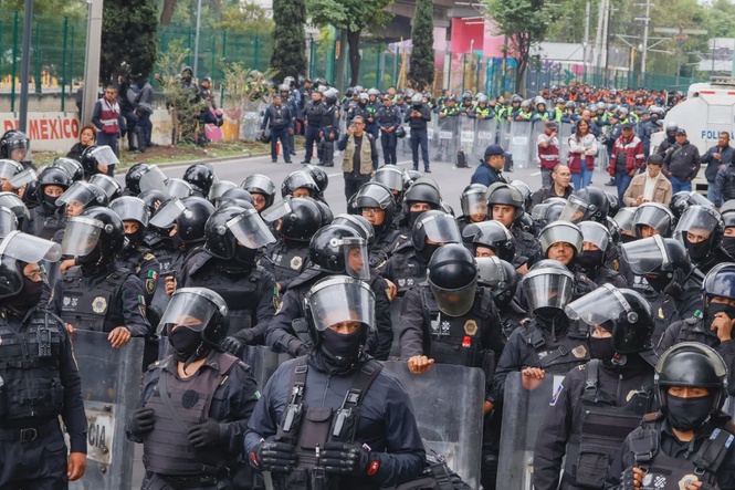 Image from: Protesters back at Mexico’s Azteca stadium on eve of World Cup