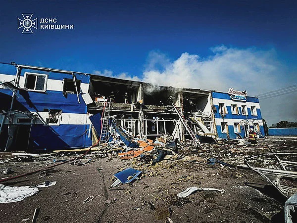 Image from: Russian strikes kill 7 in Ukraine, destroy children’s food plant