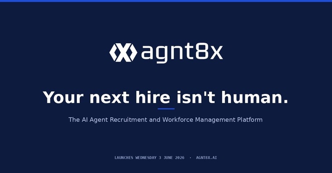 Image from: Your next hire isn’t human: agnt8x Launches the World’s First AI Agent Recruitment and Workforce Management Platform