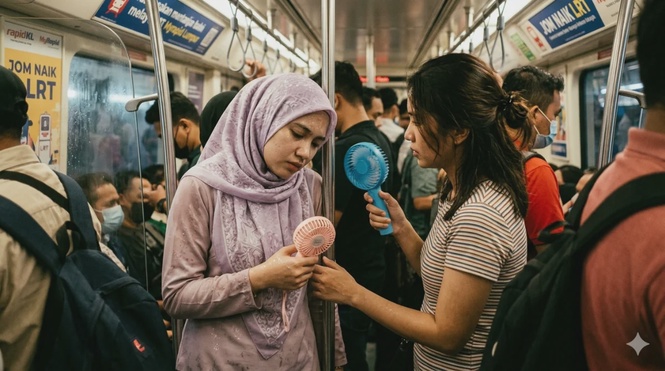 Image from: LRT ride turns ‘sauna’, passenger shares heartwarming act of kindness amid heat